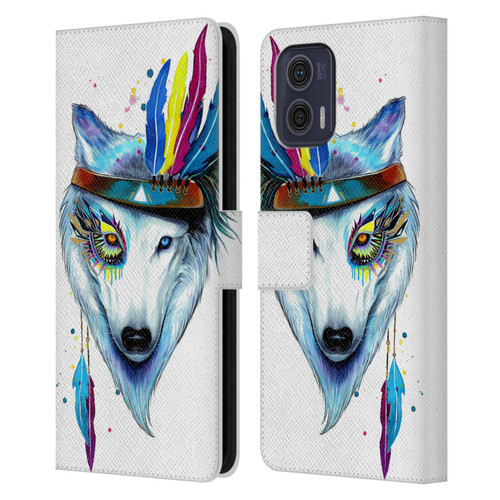 Pixie Cold Animals Warrior Leather Book Wallet Case Cover For Motorola Moto G73 5G