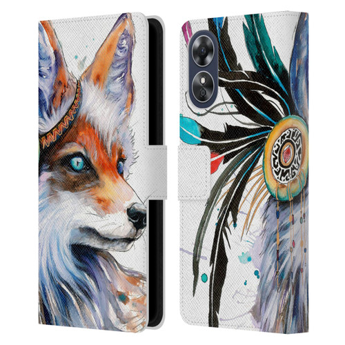 Pixie Cold Animals Fox Leather Book Wallet Case Cover For OPPO A17