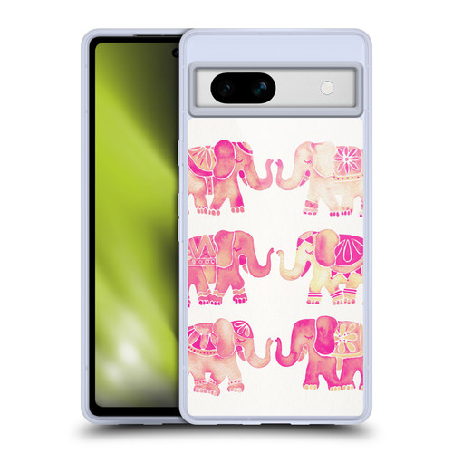 Cat Coquillette Animals 2 Pink Elephants Soft Gel Case for Google Pixel 7a