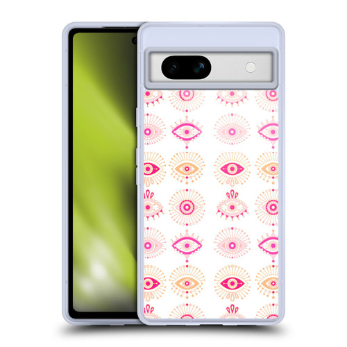Cat Coquillette Linear Pink Evil Eyes Soft Gel Case for Google Pixel 7a