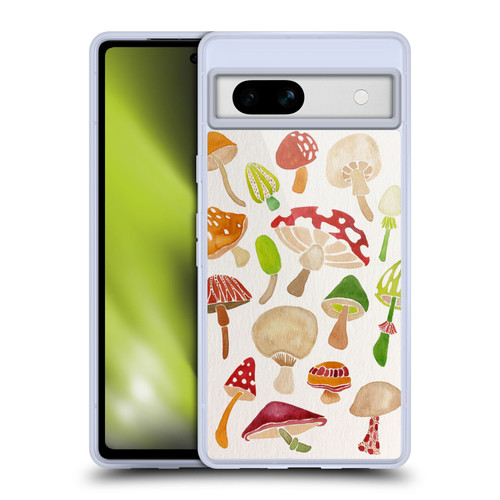 Cat Coquillette Nature Mushrooms Soft Gel Case for Google Pixel 7a