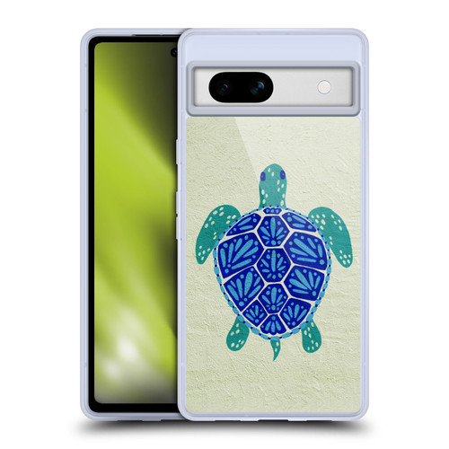 Cat Coquillette Sea Turtle Blue Soft Gel Case for Google Pixel 7a