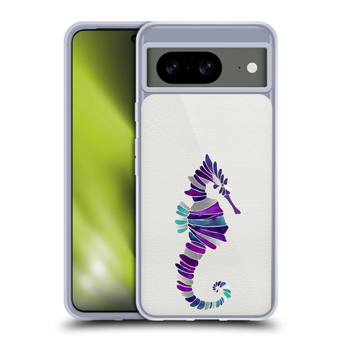 Cat Coquillette Sea Seahorse Purple Soft Gel Case for Google Pixel 8