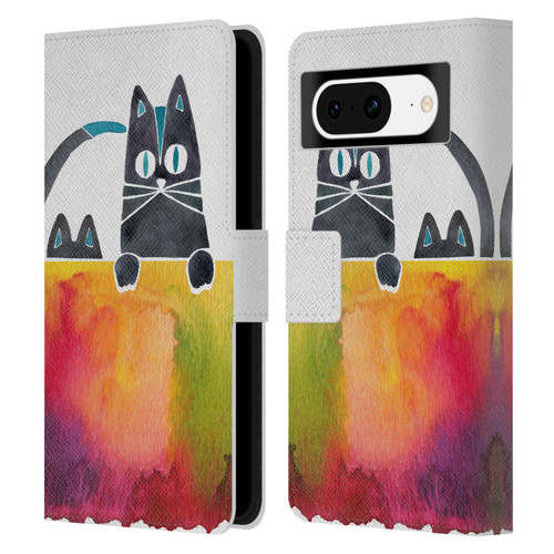 Cat Coquillette Animals 2 Cats Leather Book Wallet Case Cover For Google Pixel 8