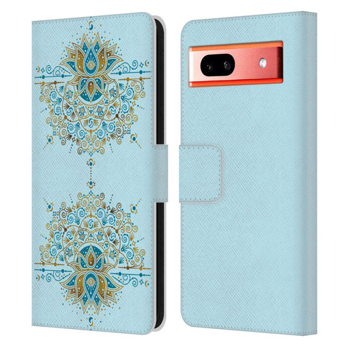 Cat Coquillette Patterns 6 Lotus Bloom Mandala 2 Leather Book Wallet Case Cover For Google Pixel 7a