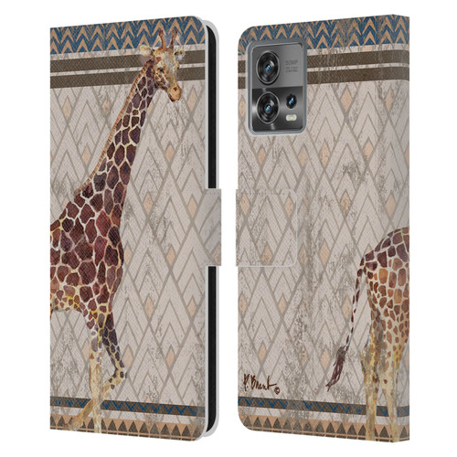 Paul Brent Animals Tribal Giraffe Leather Book Wallet Case Cover For Motorola Moto Edge 30 Fusion