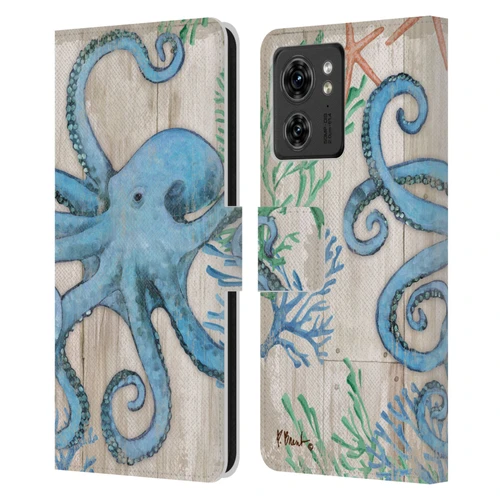 Paul Brent Coastal Sealife Leather Book Wallet Case Cover For Motorola Moto Edge 40