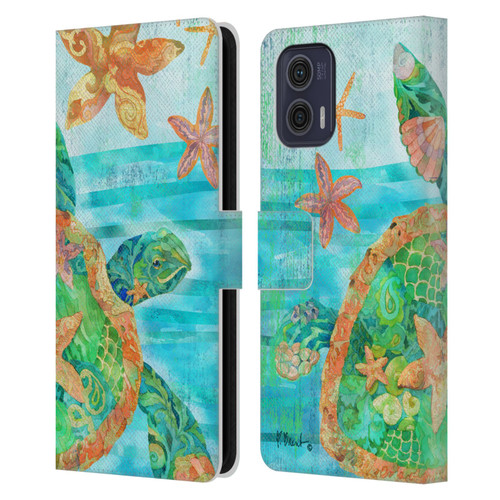 Paul Brent Coastal Nassau Turtle Leather Book Wallet Case Cover For Motorola Moto G73 5G