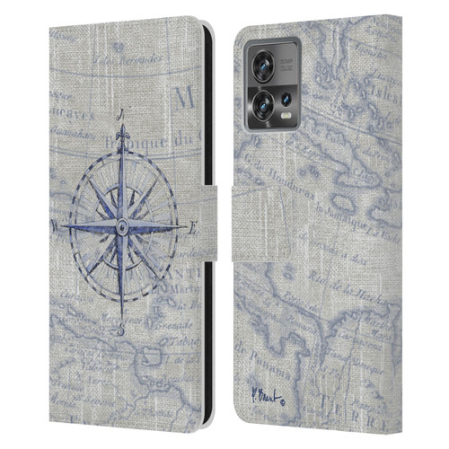 Paul Brent Nautical Vintage Compass Leather Book Wallet Case Cover For Motorola Moto Edge 30 Fusion