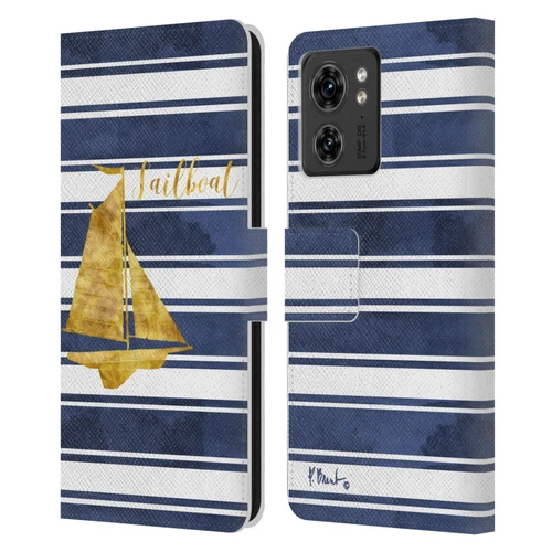 Paul Brent Nautical Sailboat Leather Book Wallet Case Cover For Motorola Moto Edge 40