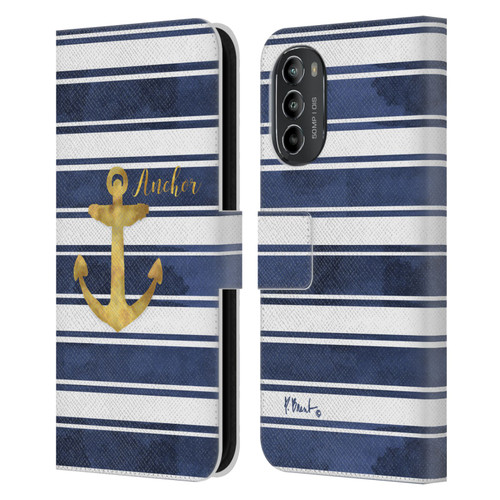 Paul Brent Nautical Anchor Leather Book Wallet Case Cover For Motorola Moto G82 5G