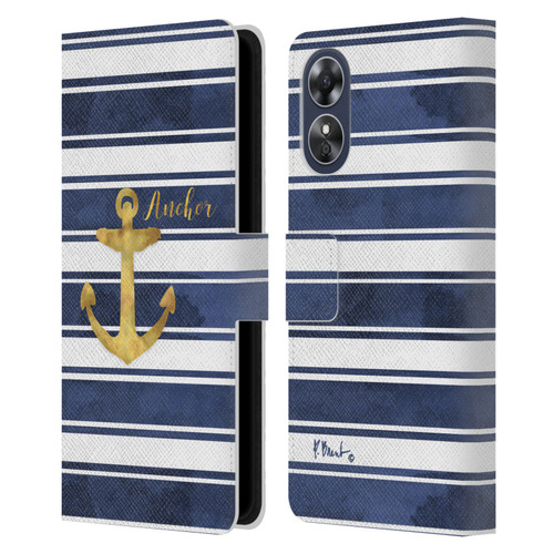 Paul Brent Nautical Anchor Leather Book Wallet Case Cover For OPPO A17