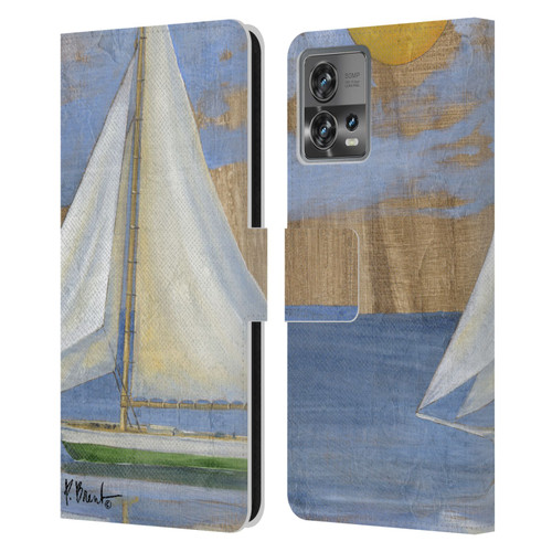 Paul Brent Ocean Serene Sailboat Leather Book Wallet Case Cover For Motorola Moto Edge 30 Fusion