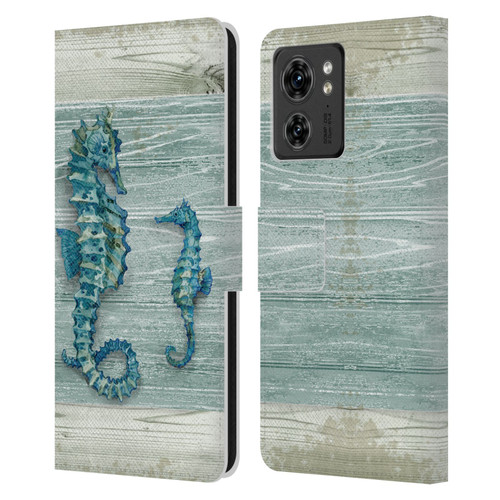 Paul Brent Sea Creatures Seahorse Leather Book Wallet Case Cover For Motorola Moto Edge 40