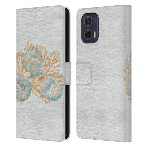 Paul Brent Sea Creatures Shells Leather Book Wallet Case Cover For Motorola Moto G73 5G