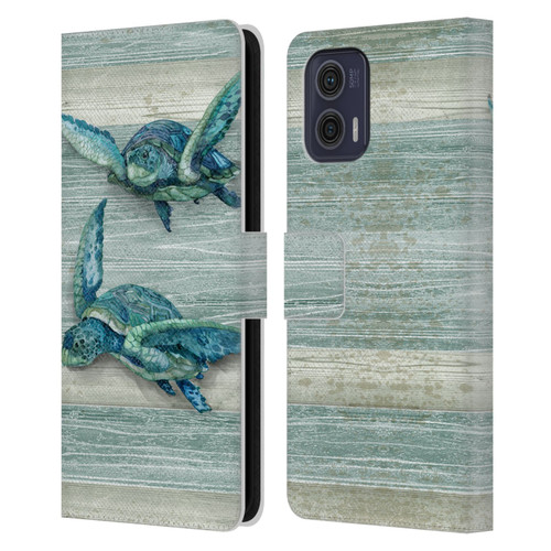 Paul Brent Sea Creatures Turtle Leather Book Wallet Case Cover For Motorola Moto G73 5G
