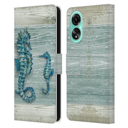 Paul Brent Sea Creatures Seahorse Leather Book Wallet Case Cover For OPPO A78 4G