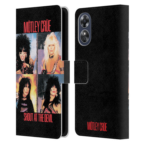 Motley Crue Albums Shout At The Devil Leather Book Wallet Case Cover For OPPO A17