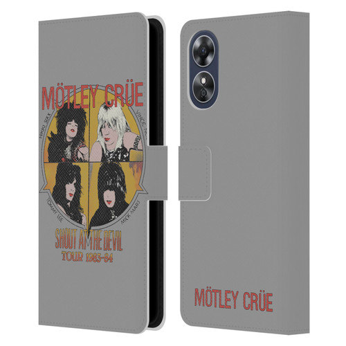 Motley Crue Tours SATD Vintage Leather Book Wallet Case Cover For OPPO A17