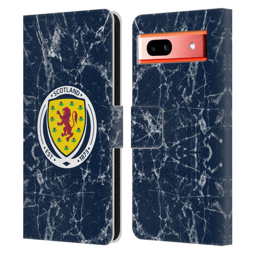Scotland National Football Team Logo 2 Marble Leather Book Wallet Case Cover For Google Pixel 7a