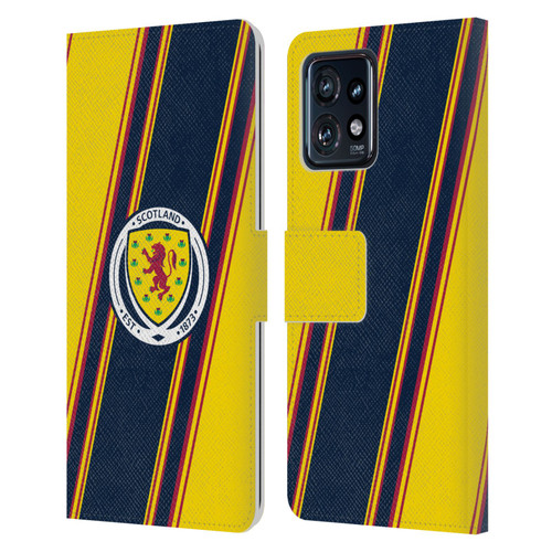 Scotland National Football Team Logo 2 Stripes Leather Book Wallet Case Cover For Motorola Moto Edge 40 Pro