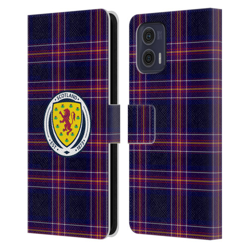 Scotland National Football Team Logo 2 Tartan Leather Book Wallet Case Cover For Motorola Moto G73 5G