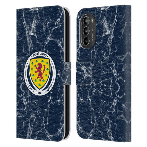 Scotland National Football Team Logo 2 Marble Leather Book Wallet Case Cover For Motorola Moto G82 5G