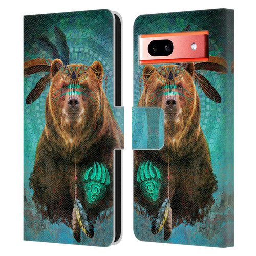 Jena DellaGrottaglia Animals Bear Leather Book Wallet Case Cover For Google Pixel 7a