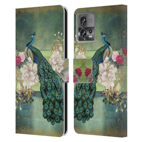 Jena DellaGrottaglia Animals Peacock Leather Book Wallet Case Cover For Motorola Moto Edge 30 Fusion