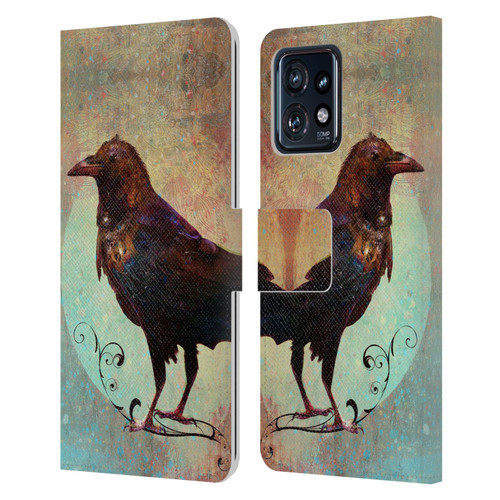 Jena DellaGrottaglia Animals Crow Leather Book Wallet Case Cover For Motorola Moto Edge 40 Pro