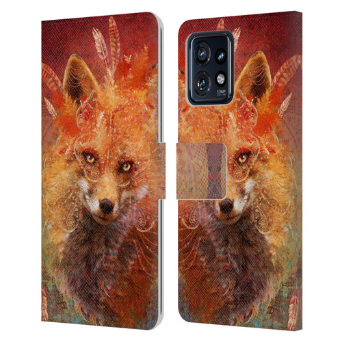 Jena DellaGrottaglia Animals Fox Leather Book Wallet Case Cover For Motorola Moto Edge 40 Pro