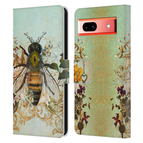 Jena DellaGrottaglia Insects Bee Garden Leather Book Wallet Case Cover For Google Pixel 7a