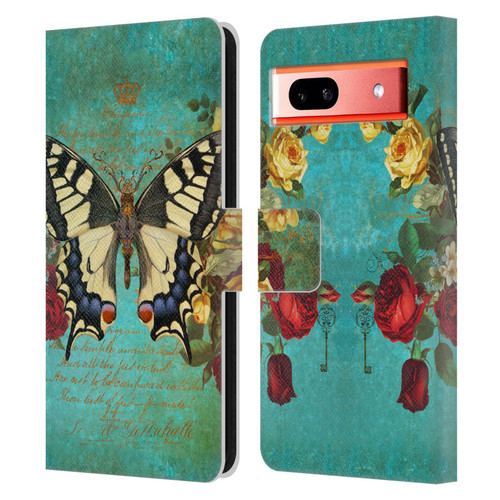 Jena DellaGrottaglia Insects Butterfly Garden Leather Book Wallet Case Cover For Google Pixel 7a