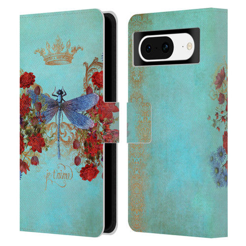 Jena DellaGrottaglia Insects Dragonfly Garden Leather Book Wallet Case Cover For Google Pixel 8