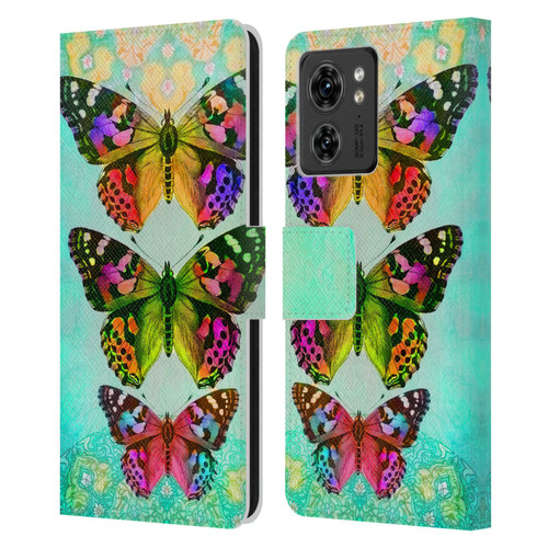 Jena DellaGrottaglia Insects Butterflies 2 Leather Book Wallet Case Cover For Motorola Moto Edge 40