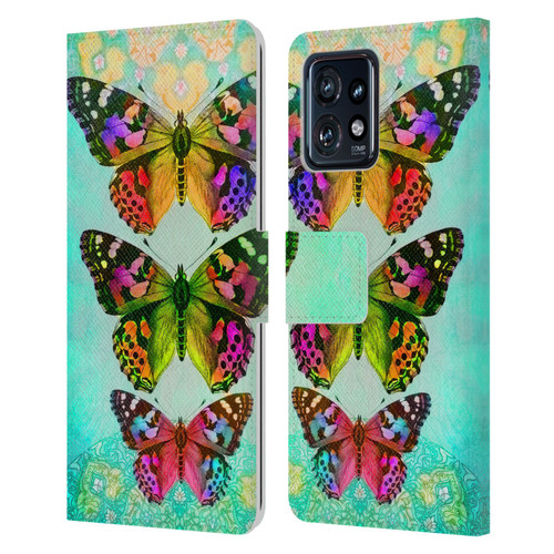 Jena DellaGrottaglia Insects Butterflies 2 Leather Book Wallet Case Cover For Motorola Moto Edge 40 Pro