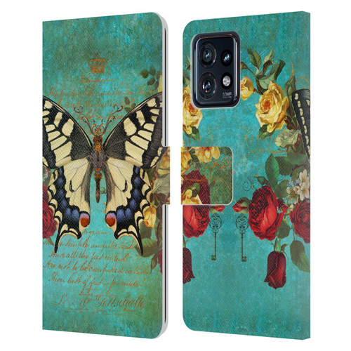 Jena DellaGrottaglia Insects Butterfly Garden Leather Book Wallet Case Cover For Motorola Moto Edge 40 Pro