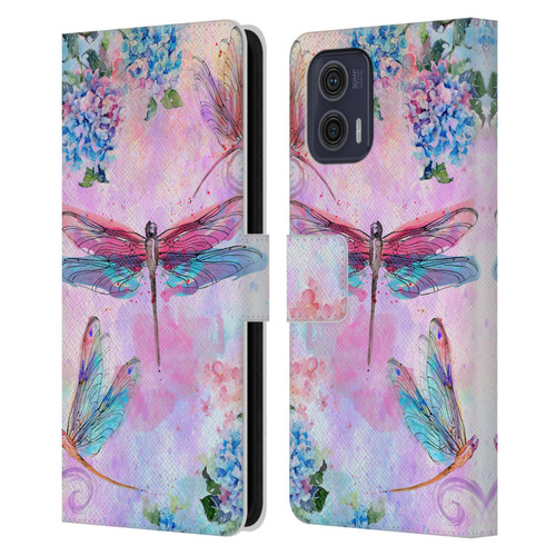 Jena DellaGrottaglia Insects Dragonflies Leather Book Wallet Case Cover For Motorola Moto G73 5G