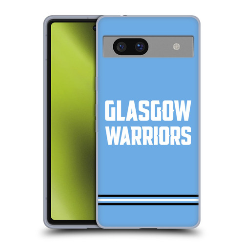 Glasgow Warriors Logo Text Type Blue Soft Gel Case for Google Pixel 7a