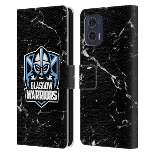 Glasgow Warriors Logo 2 Marble Leather Book Wallet Case Cover For Motorola Moto G73 5G