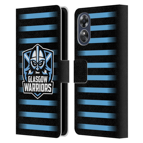 Glasgow Warriors Logo 2 Stripes Leather Book Wallet Case Cover For OPPO A17