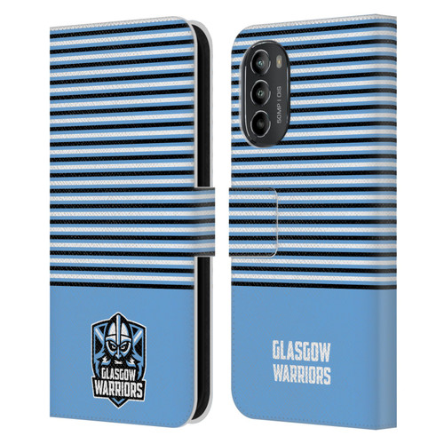 Glasgow Warriors Logo Stripes Blue 2 Leather Book Wallet Case Cover For Motorola Moto G82 5G