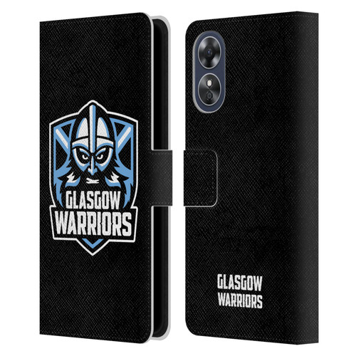 Glasgow Warriors Logo Plain Black Leather Book Wallet Case Cover For OPPO A17