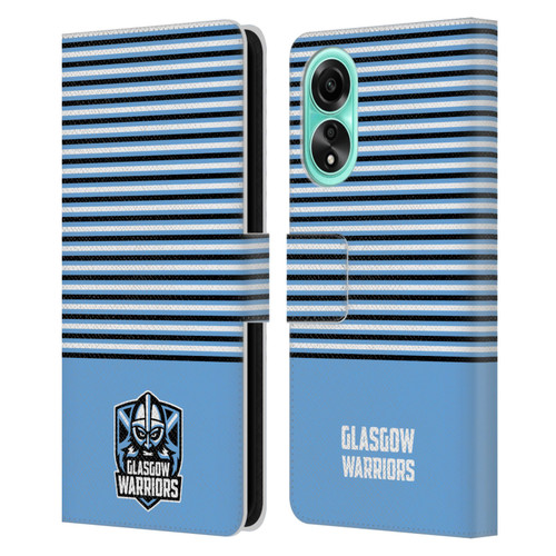 Glasgow Warriors Logo Stripes Blue 2 Leather Book Wallet Case Cover For OPPO A78 4G