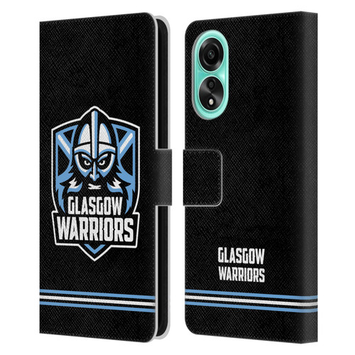 Glasgow Warriors Logo Stripes Black Leather Book Wallet Case Cover For OPPO A78 4G