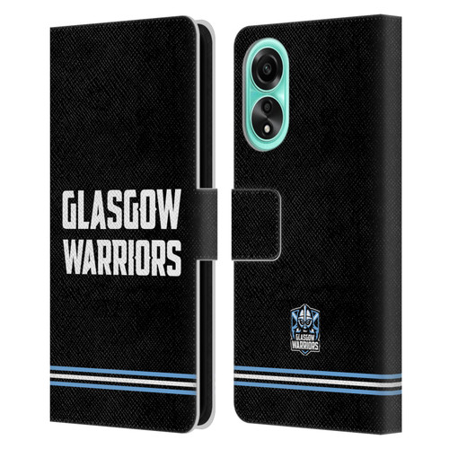 Glasgow Warriors Logo Text Type Black Leather Book Wallet Case Cover For OPPO A78 4G