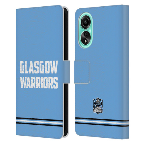 Glasgow Warriors Logo Text Type Blue Leather Book Wallet Case Cover For OPPO A78 4G