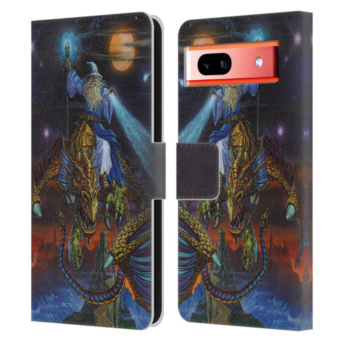 Ed Beard Jr Dragon Friendship Twilight Tempest Leather Book Wallet Case Cover For Google Pixel 7a