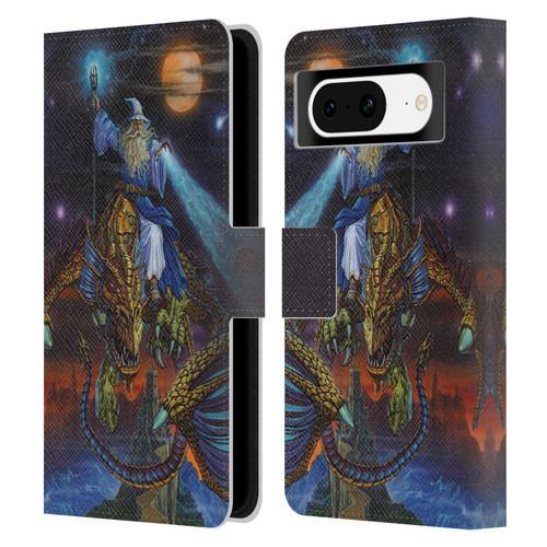 Ed Beard Jr Dragon Friendship Twilight Tempest Leather Book Wallet Case Cover For Google Pixel 8