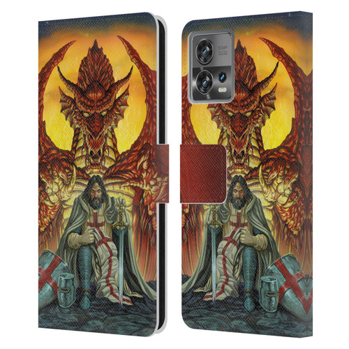 Ed Beard Jr Dragon Friendship Knight Templar Leather Book Wallet Case Cover For Motorola Moto Edge 30 Fusion